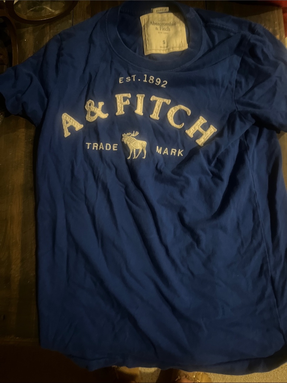 Abercrombie & Fitch Royal Blue Logo Short Sleeve Tee